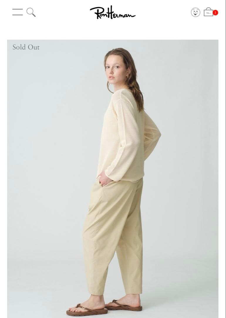 【美品】ロンハーマンCABANABASHストレッチ イージーパンツ（ベージュ）