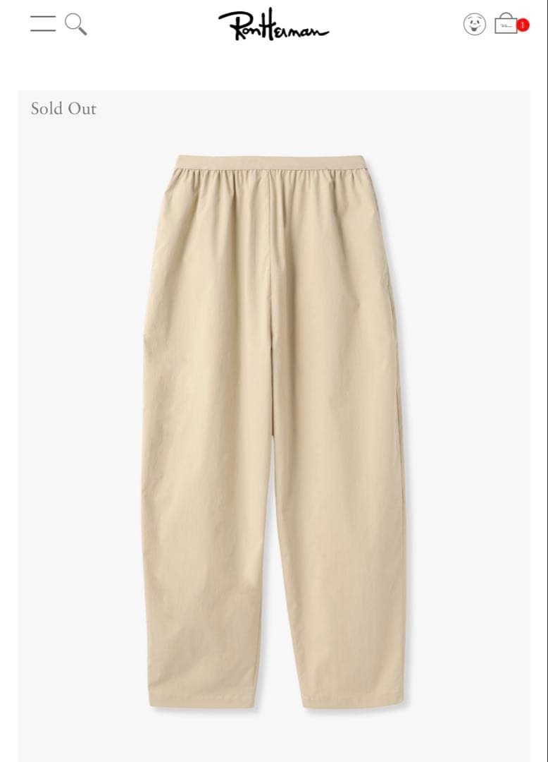 【美品】ロンハーマンCABANABASHストレッチ イージーパンツ（ベージュ）