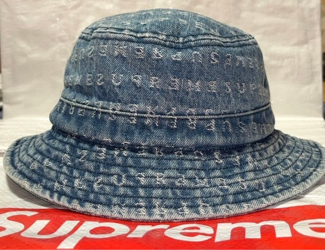 帽子 Supreme Jacquard Logos Denim Crusher Hat