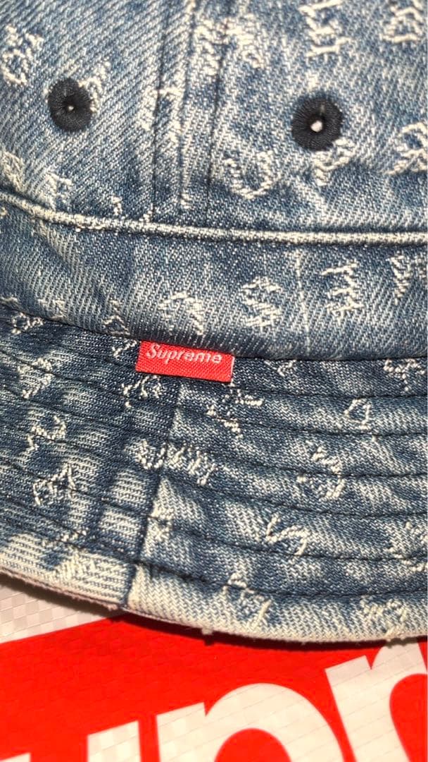 帽子 Supreme Jacquard Logos Denim Crusher Hat