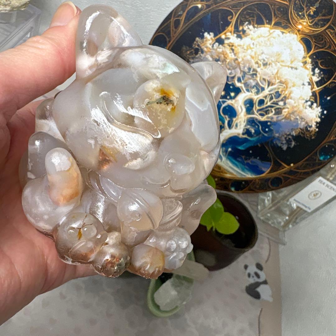 ひまわり様☆専用ページオルゴナイト まん丸の九尾の狐 桜瑪瑙