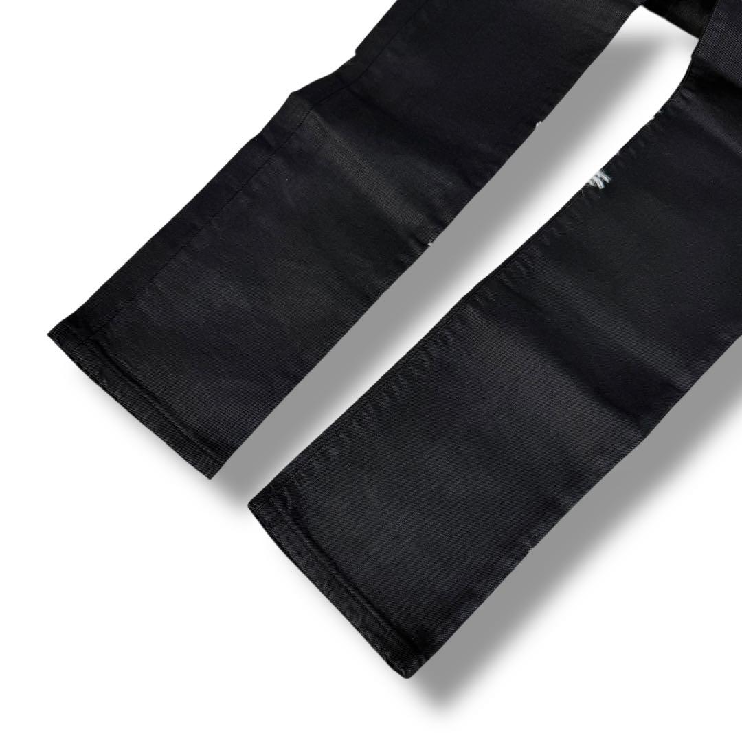 極美品 サンローランパリ エディ期 2014 コーティング デニムパンツ 黒