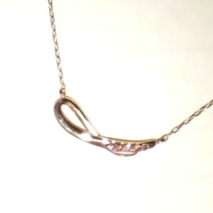 カナル4℃　ウェーブラインネックレス　K18 装飾ダイヤモンド