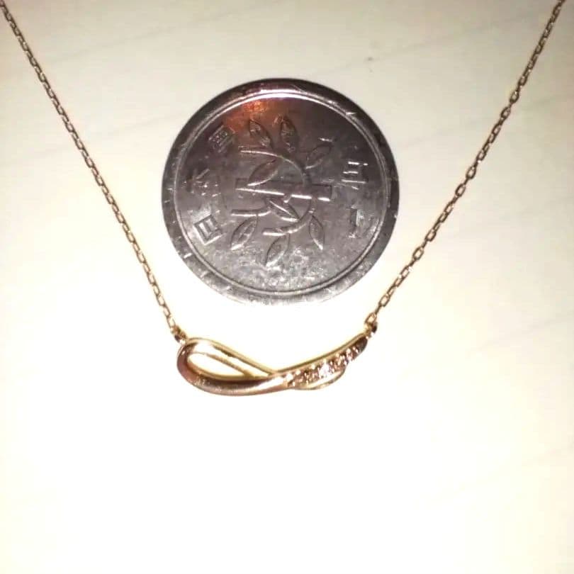 カナル4℃　ウェーブラインネックレス　K18 装飾ダイヤモンド