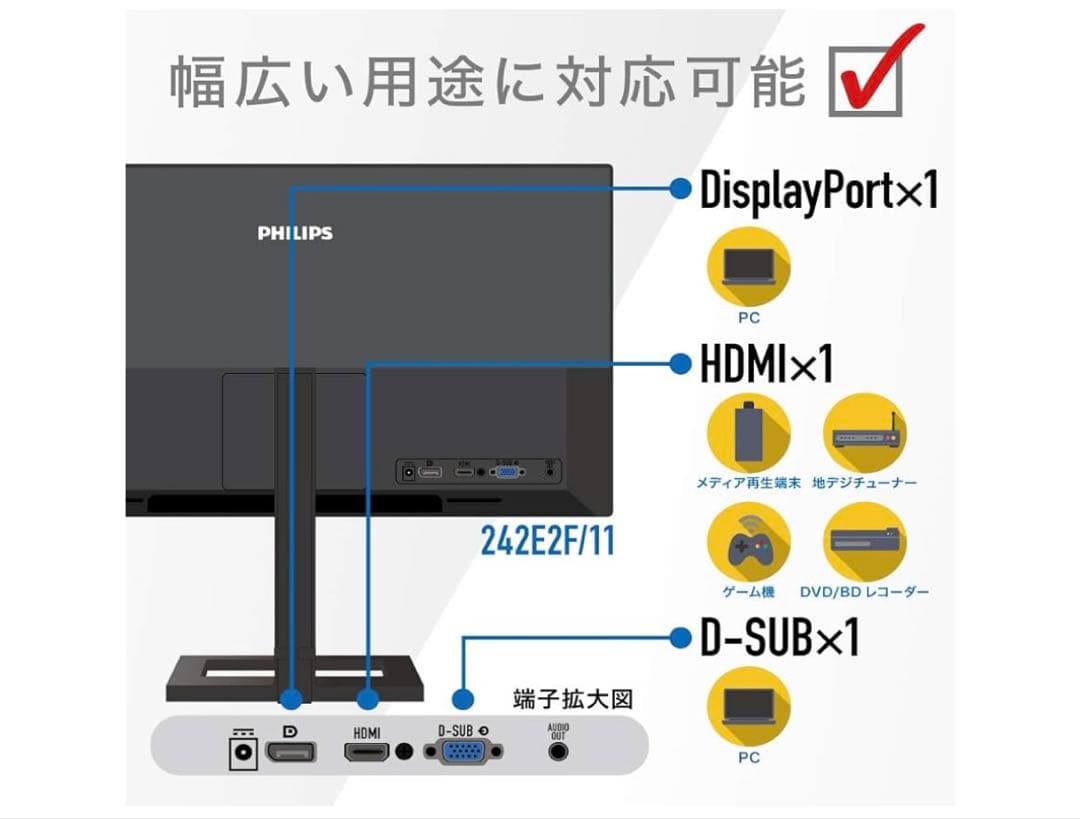 PHILIPS パソコン　ゲーミング　HD 液晶モニター　本体　23.8インチ