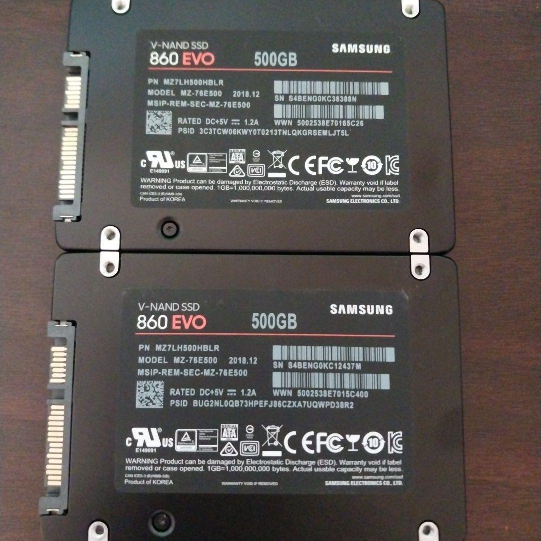 内蔵型SSD Samsung 860 EVO 500GB SSD x2