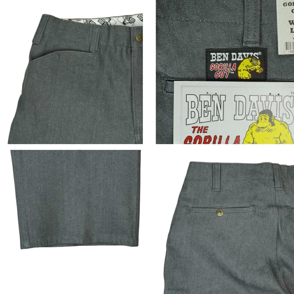 新品W34ベンデイビスbendavisゴリラカットチャコールデニムワークパンツ