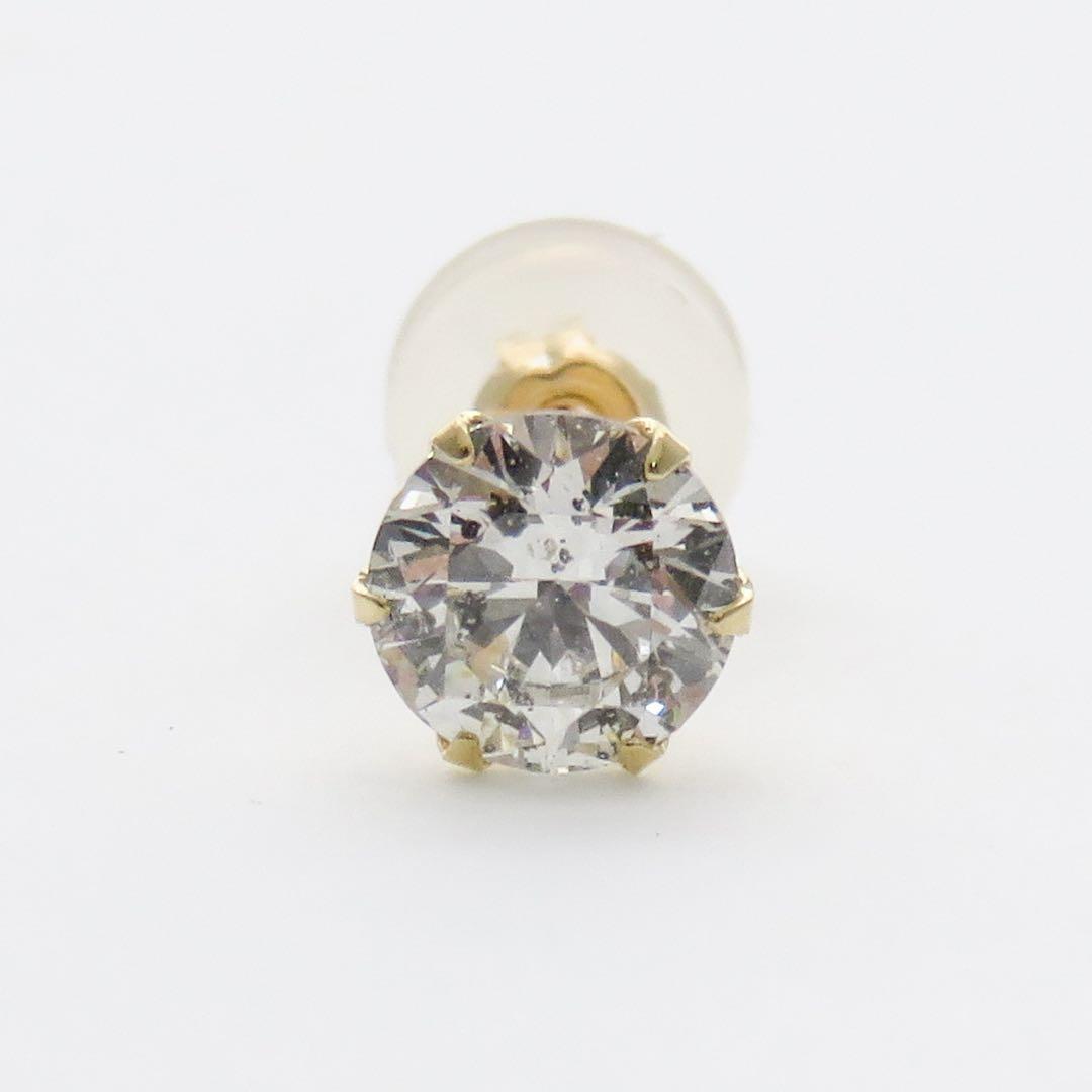 ふ*わ様 K18YG ダイヤモンド 0.498ct（刻印0.5）片耳ピアス　ソ付