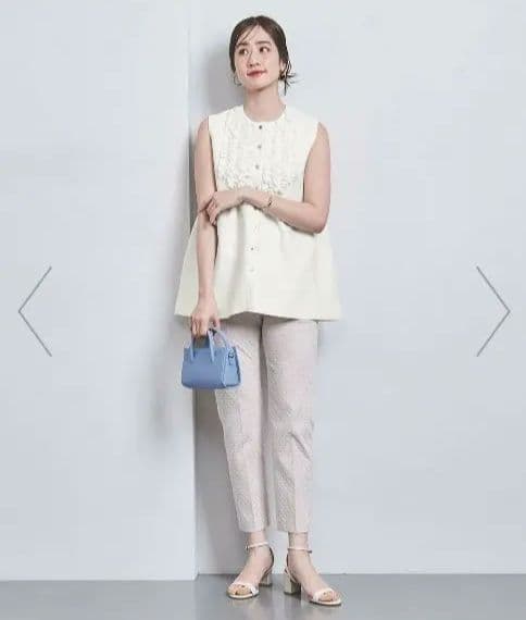 ☆新品28600円☆UNITEDARROWS☆Pミニフリル ニットベスト☆ジレ☆