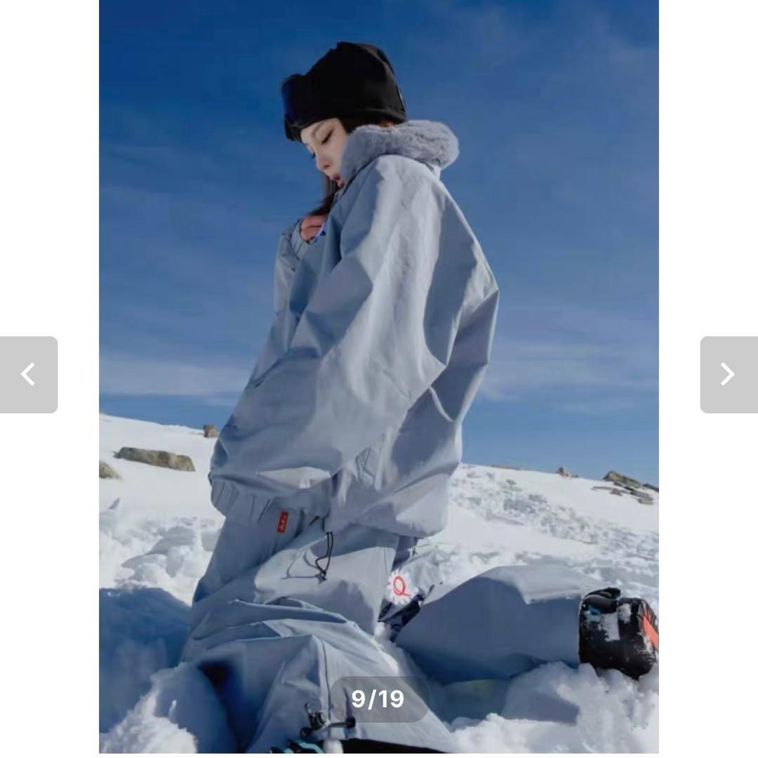 『美品』韓国スノーボードウェア レディース M ライトブルー