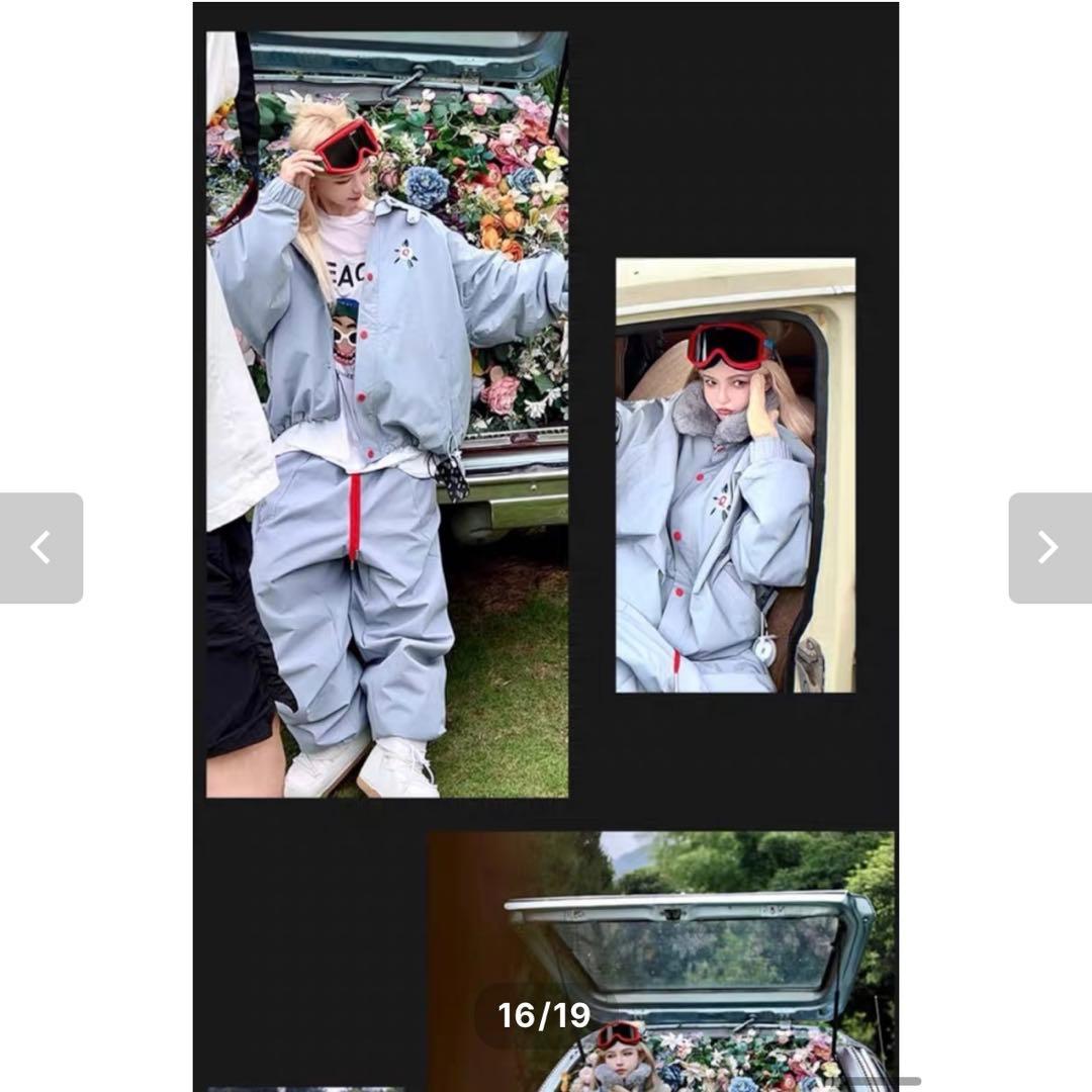 『美品』韓国スノーボードウェア レディース M ライトブルー