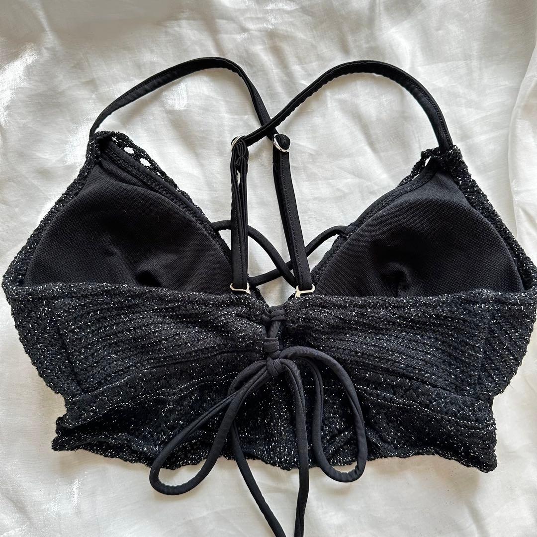 ラメニットスカラップビキニ【LIP SERVICE】ブラック 9Mサイズ