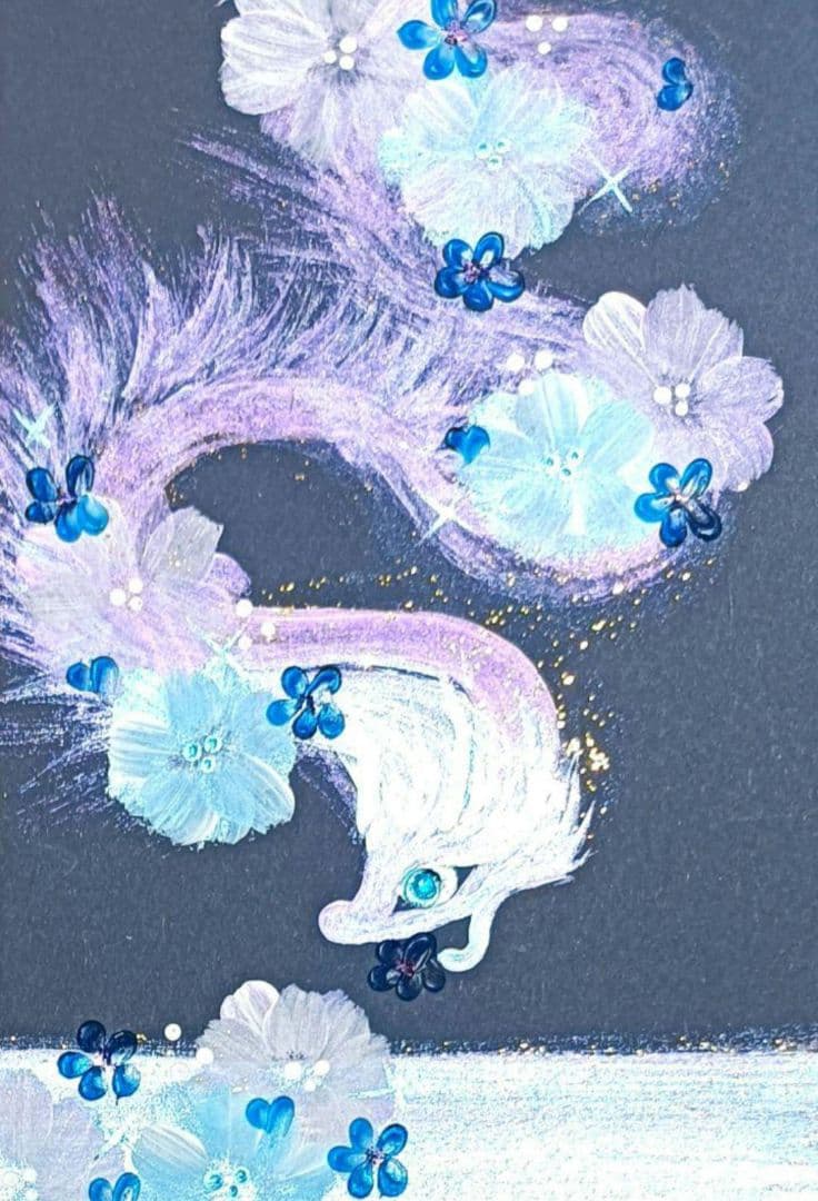 hiro 開運絵画　❀金富士山❀金花咲く龍姫王子様