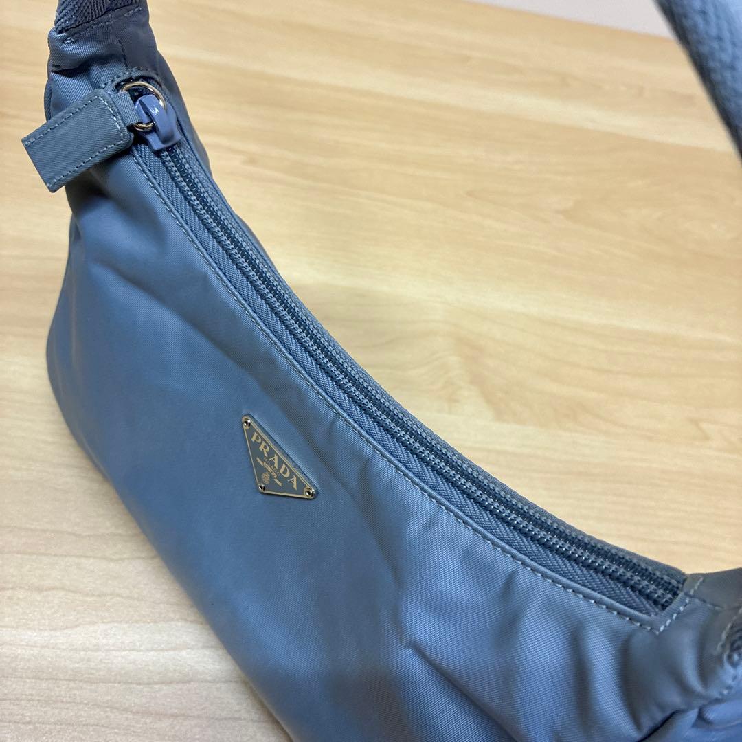 PRADA プラダ　ハンドバッグ　ミニバッグ　ポーチ　ナイロン　ライトブルー系