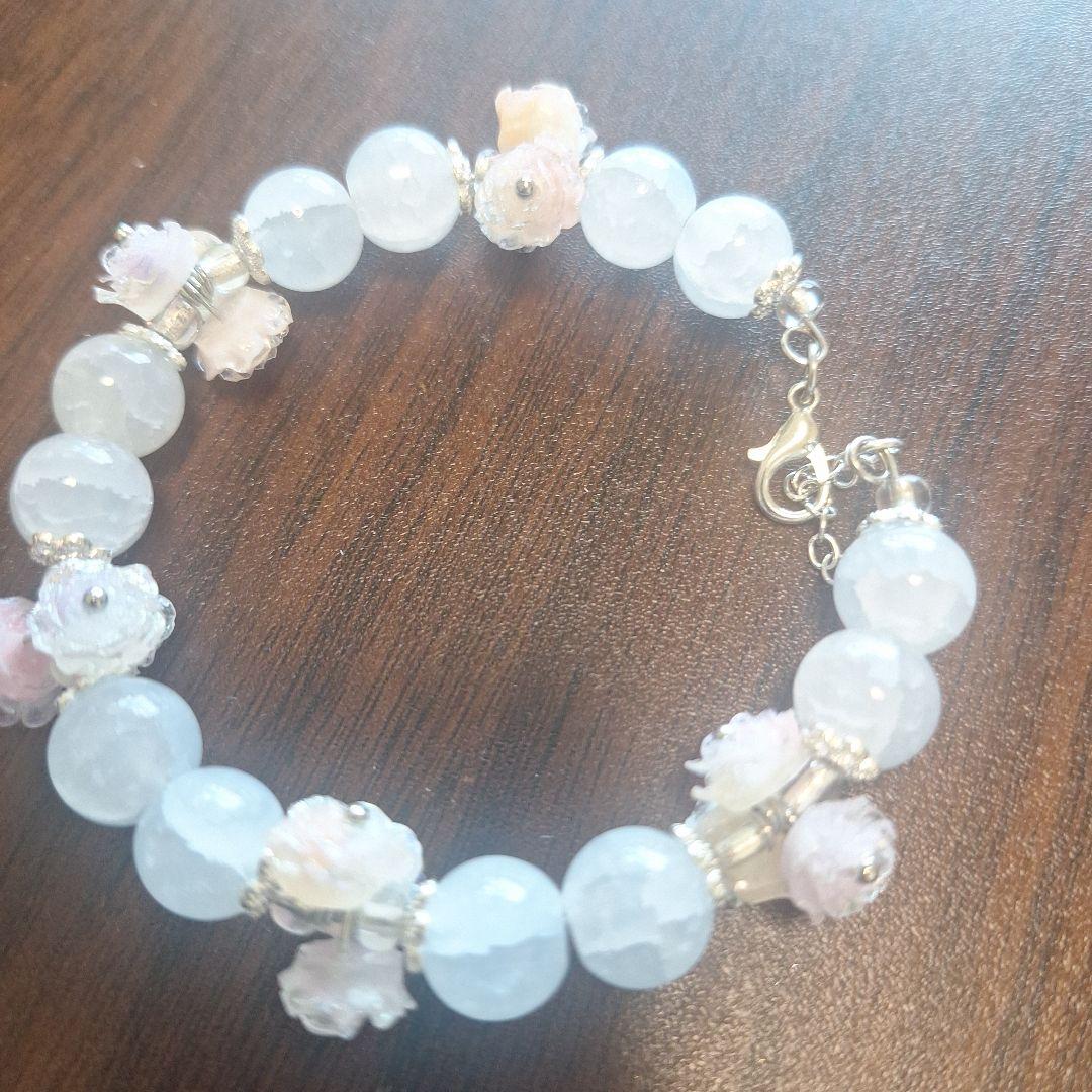 ★万博内購入品★アクアマリンブレスレット&モアサナイトダイヤ