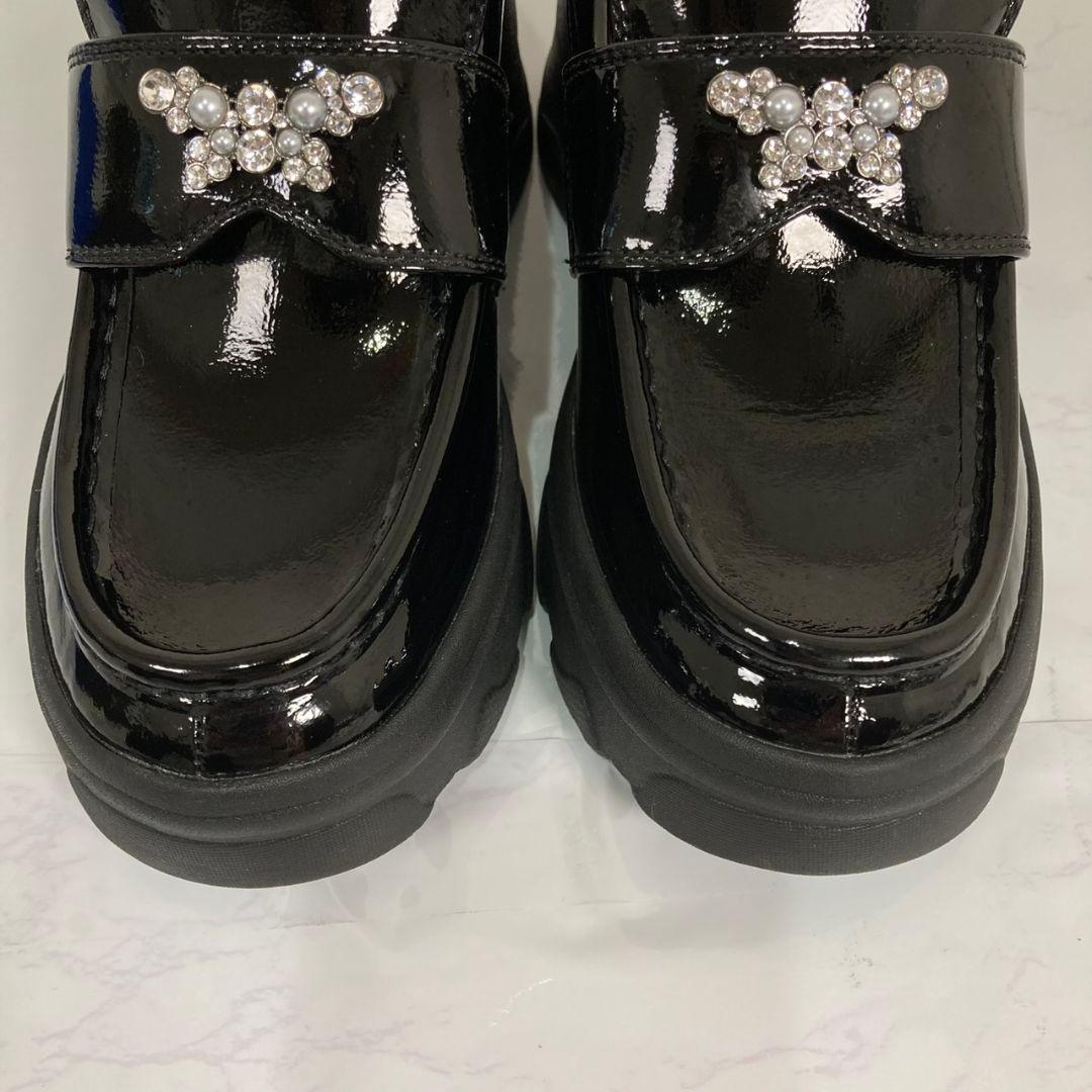 プラスダイアナ　ビジュー付きスニーカーローファー　厚底　箱付き