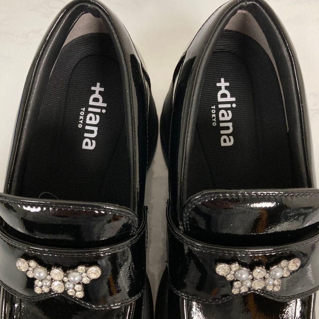 プラスダイアナ　ビジュー付きスニーカーローファー　厚底　箱付き