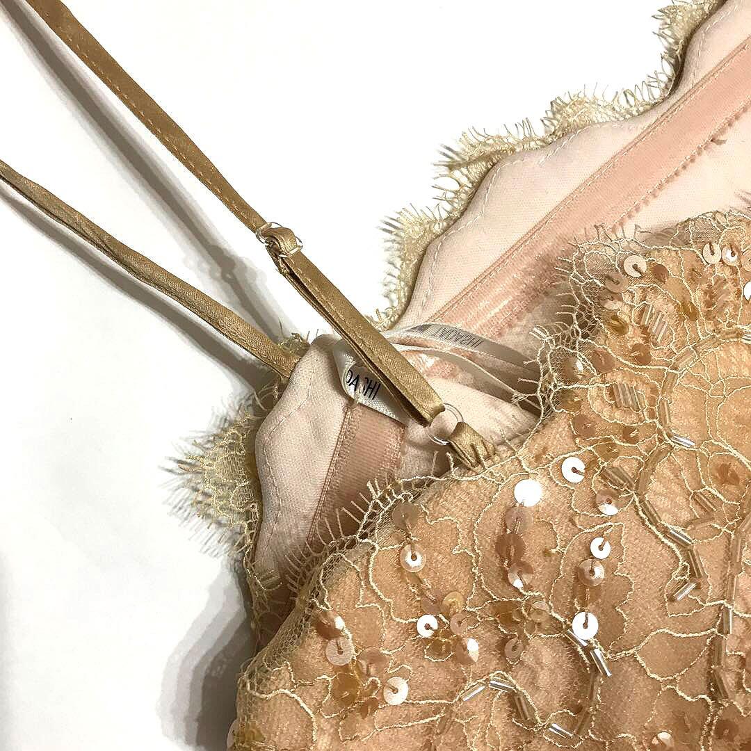 レア【極美品】サイズ0 タダシショージ ベアトップドレス ビーズ レース xs