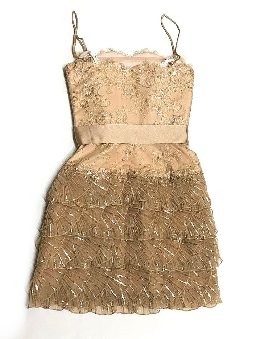 レア【極美品】サイズ0 タダシショージ ベアトップドレス ビーズ レース xs