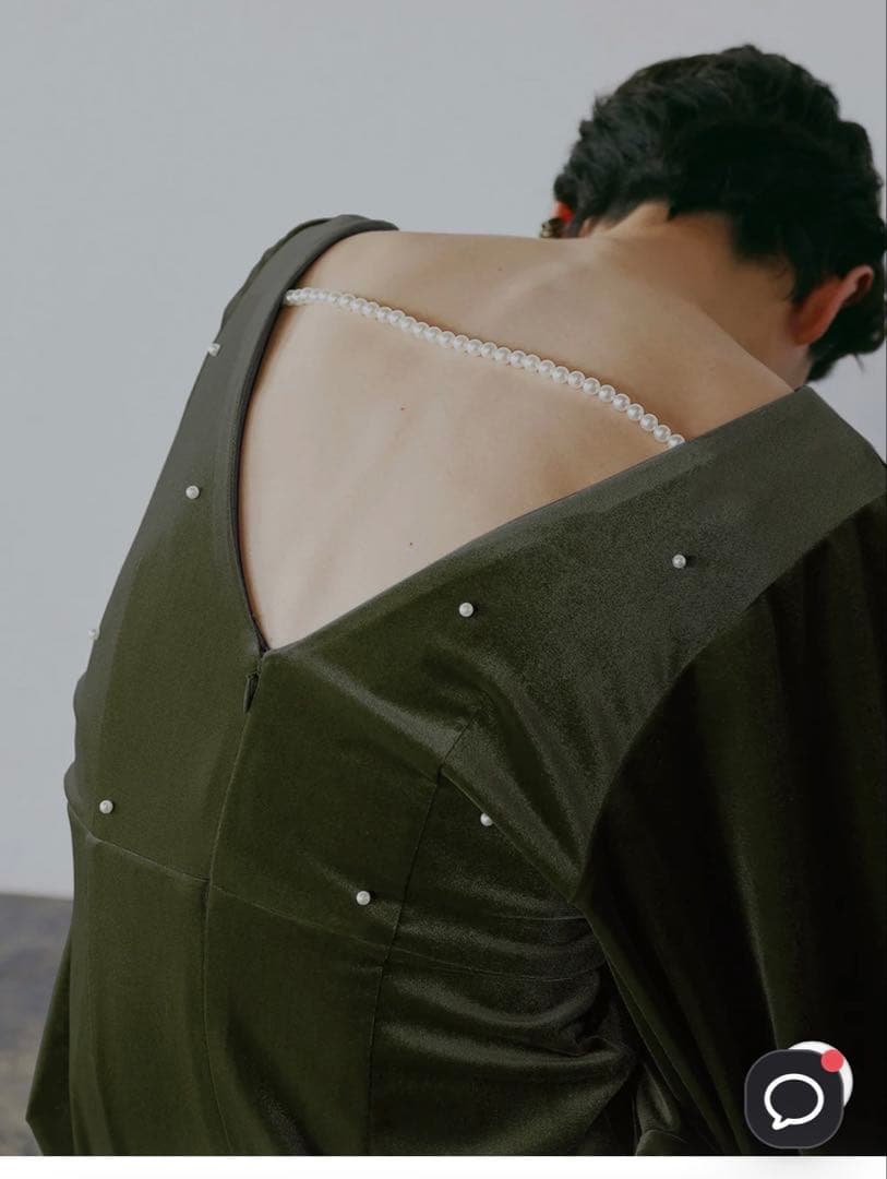 【美品/即日発送可】ameri vintage ベロア　パール付き　ドレス