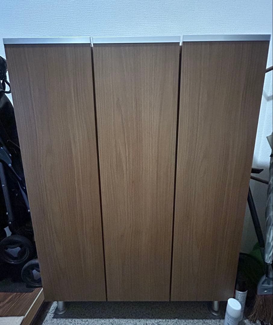 靴箱、木製シューズラック 3扉