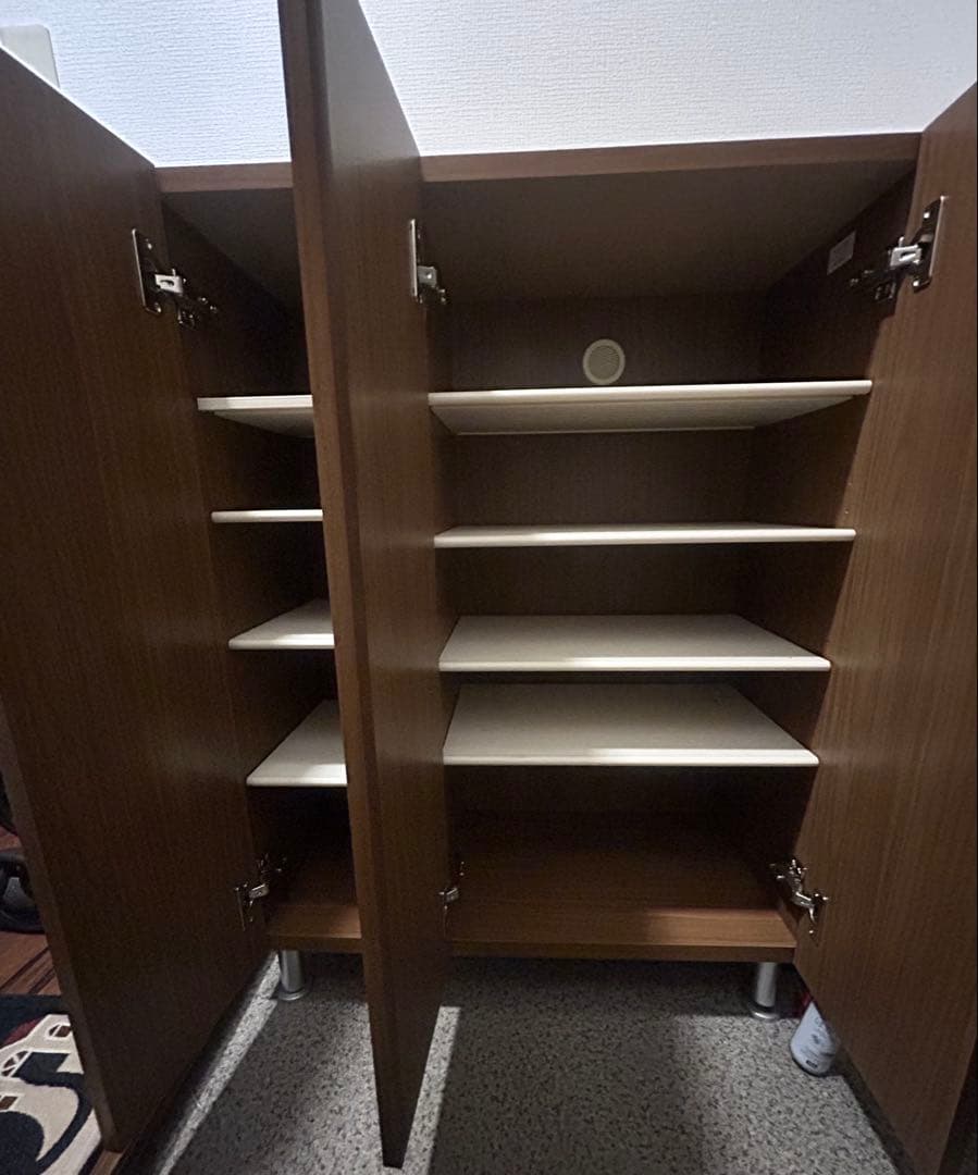 靴箱、木製シューズラック 3扉