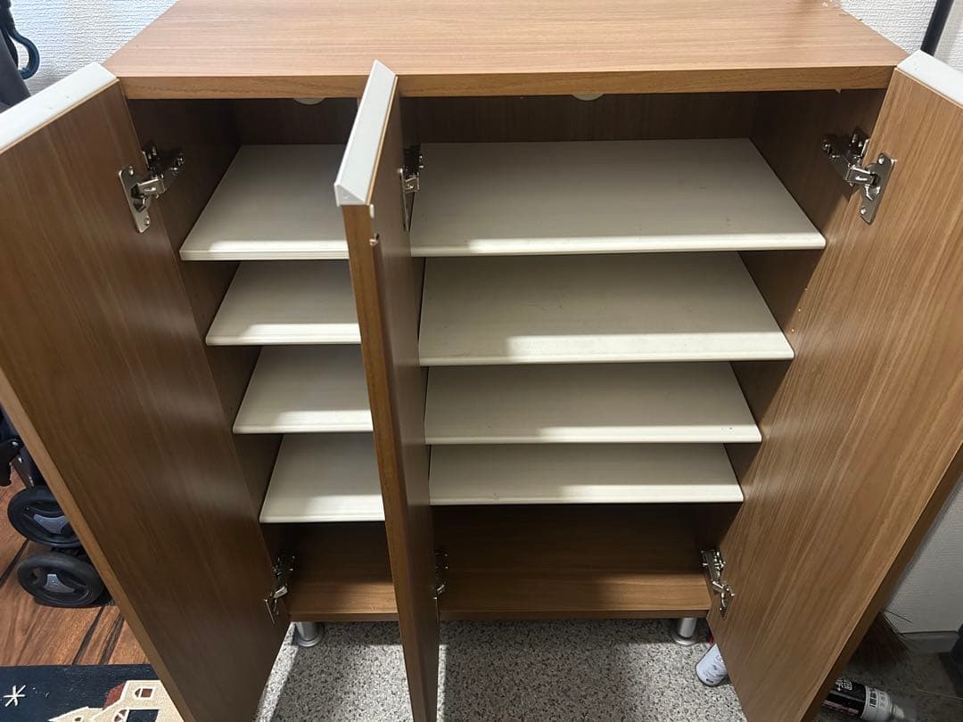 靴箱、木製シューズラック 3扉