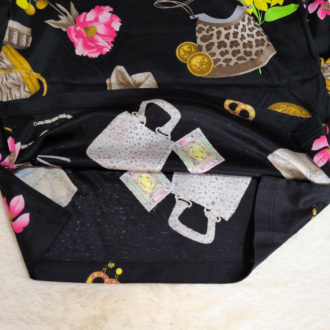 レオナールスポーツ 花柄 バッグ ジュエリー長袖Tシャツ ハイネック Мサイズ