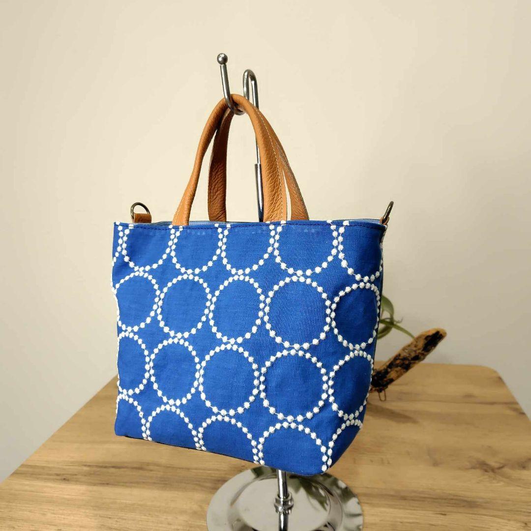 ミナペルホネン /2025tambourineタンバリンブルーしきりトートSサイ