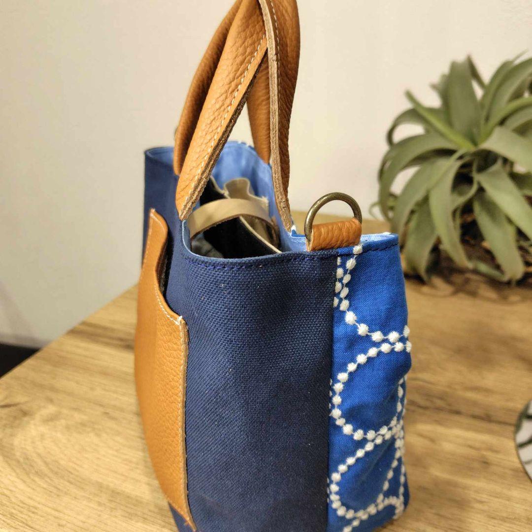 ミナペルホネン /2025tambourineタンバリンブルーしきりトートSサイ