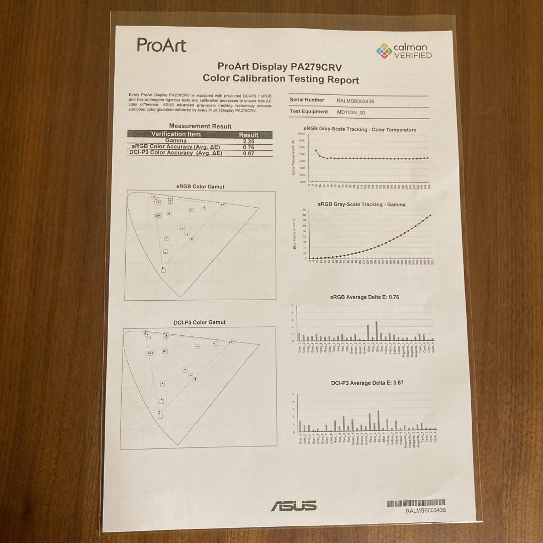 ASUS 4K モニター ProArt PA279CRV 27インチ　組立て省略