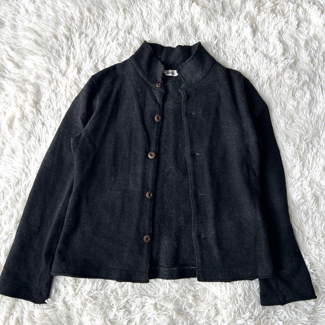 希少✨　美品　45rpm ウール縮絨　スタンドカラージャケット　ロゴ刺繍