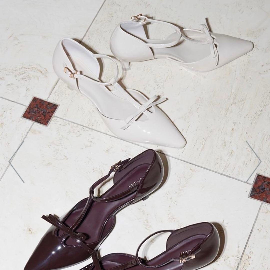 SNIDEL Tストラップリボンパンプス　シューズ