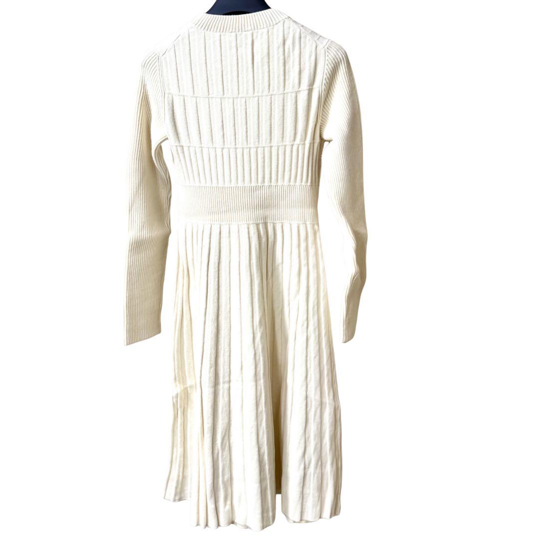 【美品】CHANEL シャネル ニットワンピース 長袖 アイボリー サイズ36