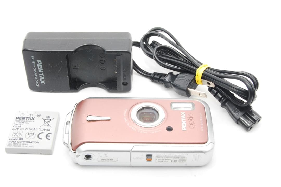 極上美品】PENTAX Optio W10ピンク防水 動作確認済 バッテリー新品