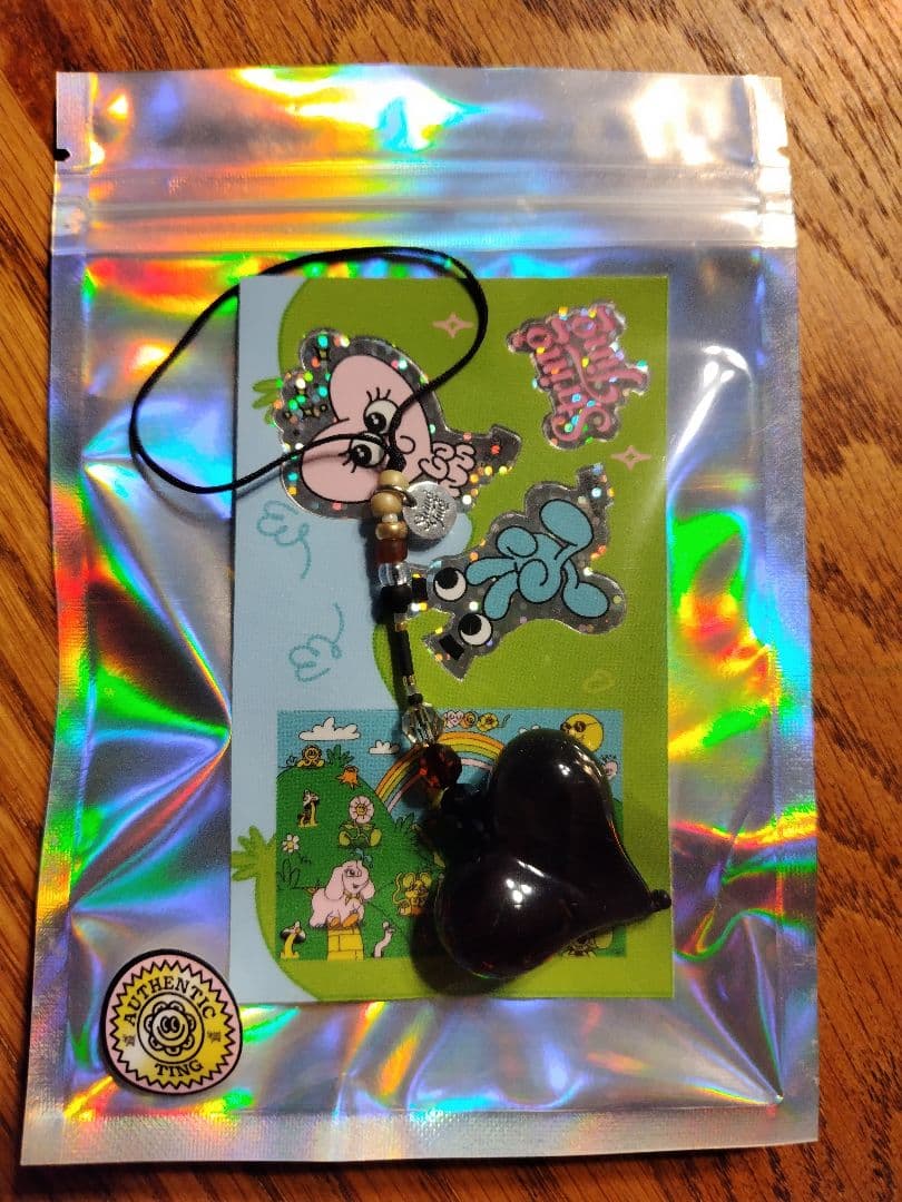 String Ting ハート ストラップ ブラックハート