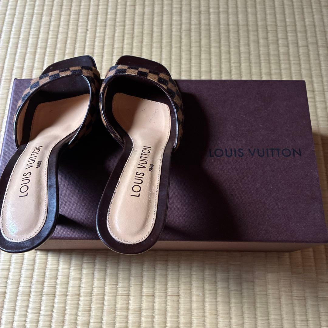 LOUIS VUITTON 希少品 チェック柄 ダミエ ハラコ ミュール