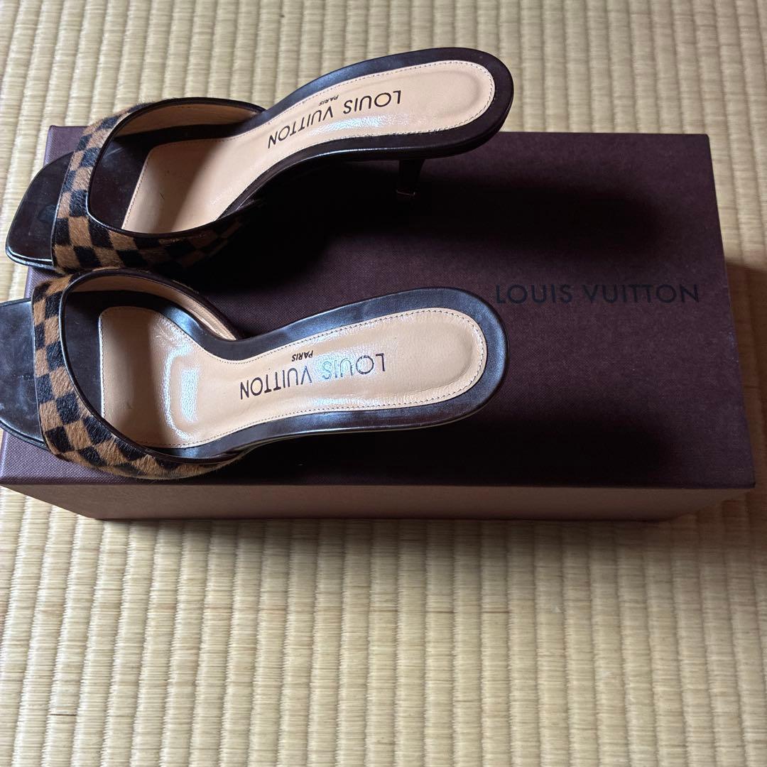 LOUIS VUITTON 希少品 チェック柄 ダミエ ハラコ ミュール