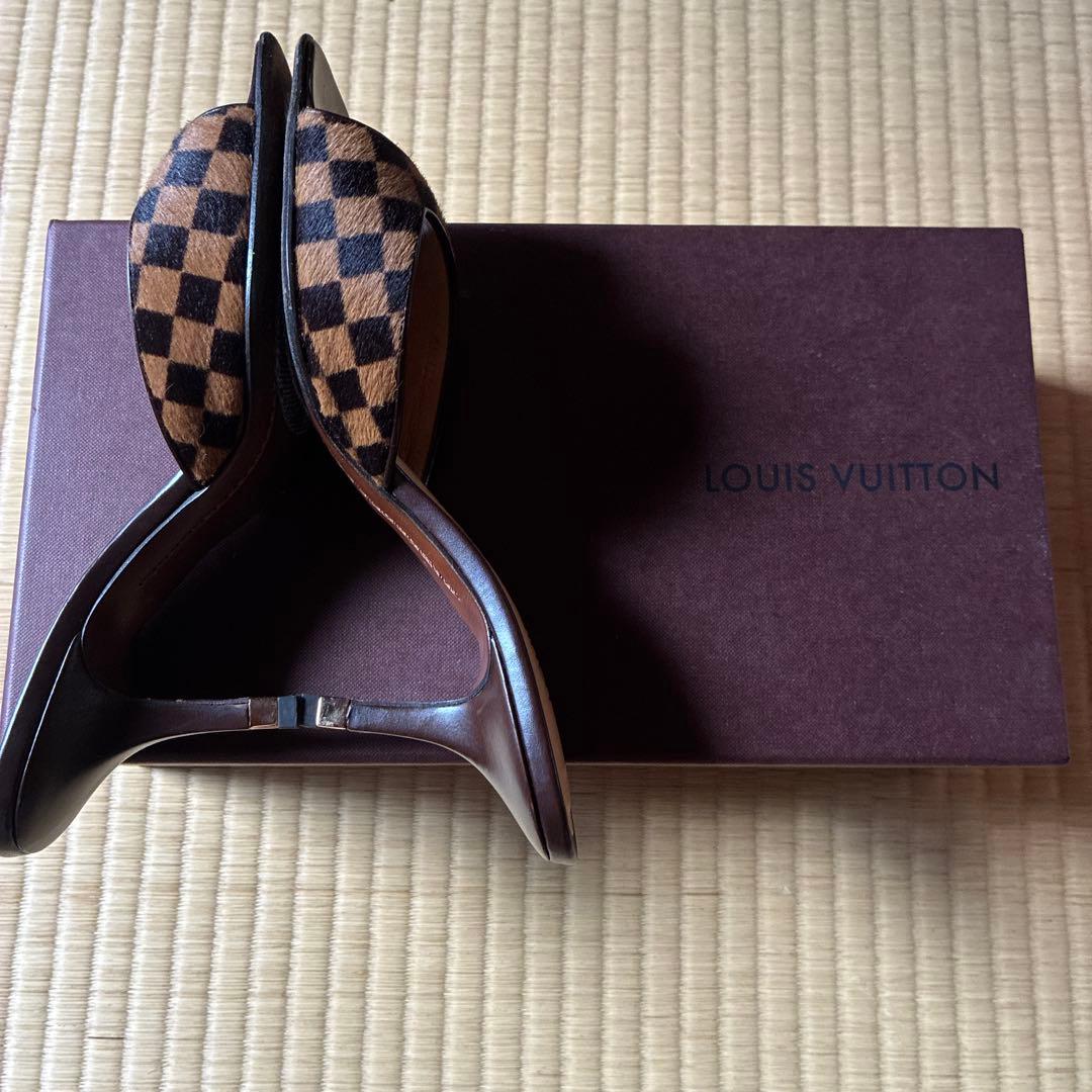 LOUIS VUITTON 希少品 チェック柄 ダミエ ハラコ ミュール