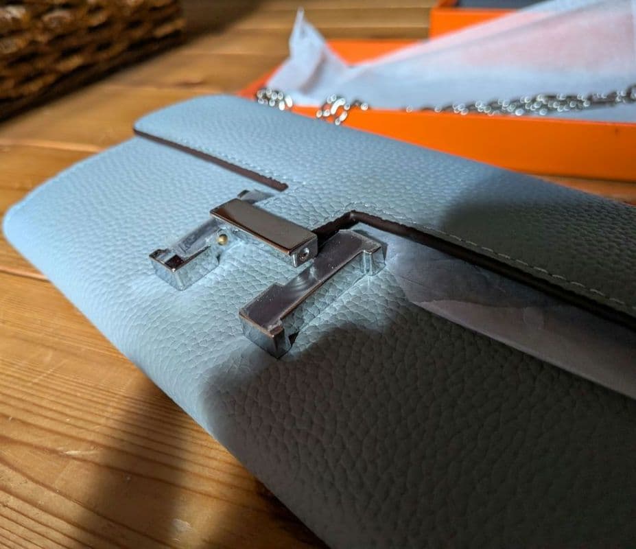 未使用☆長財布　ショルダーウォレット　ブルーグレー色