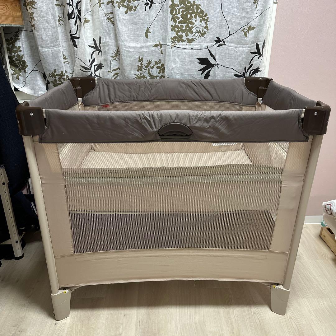 Aprica ココネルエアー ベビーベッド ブラウン 折りたたみ