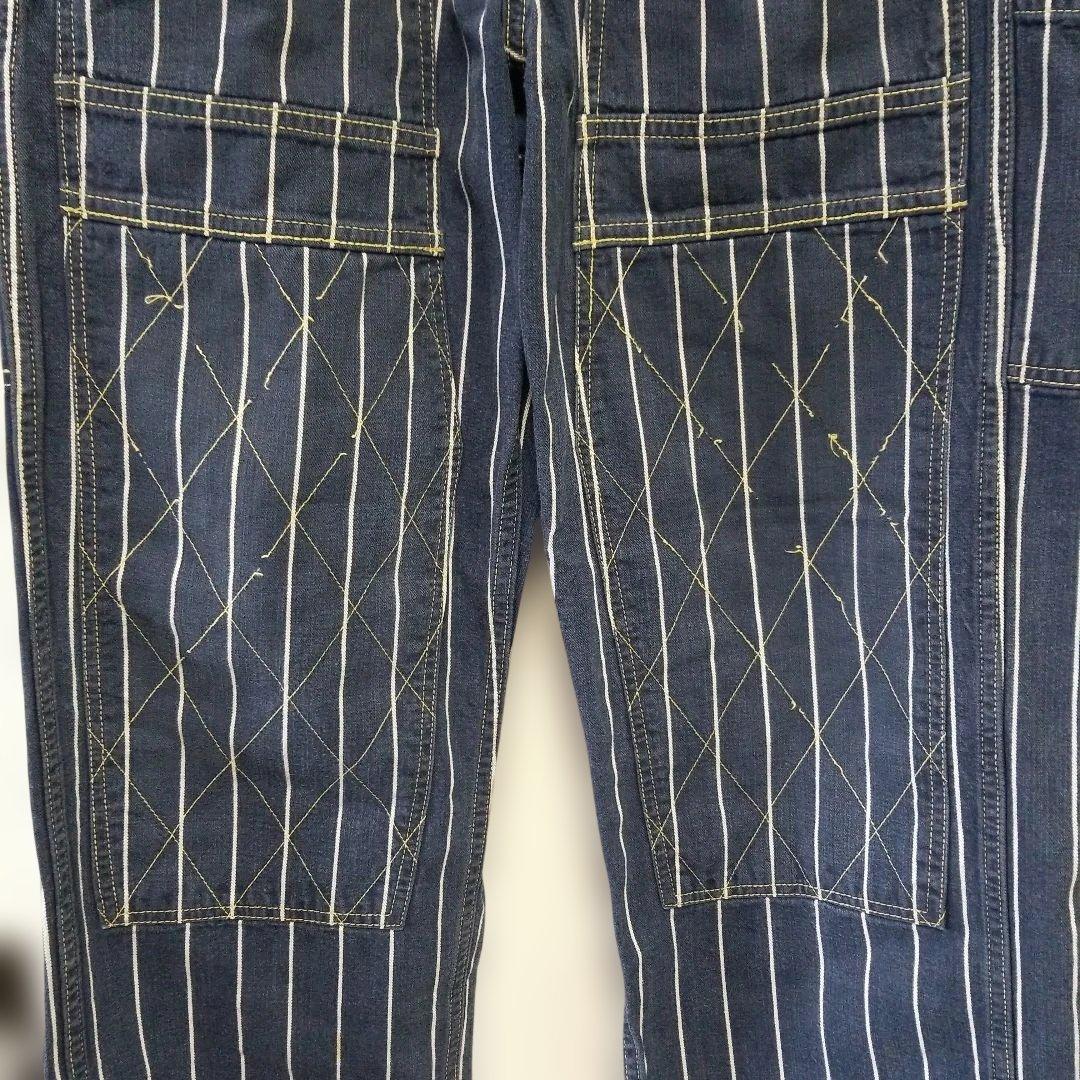 KAPITALキャピタル　ネイビーストライプランバーパンツ