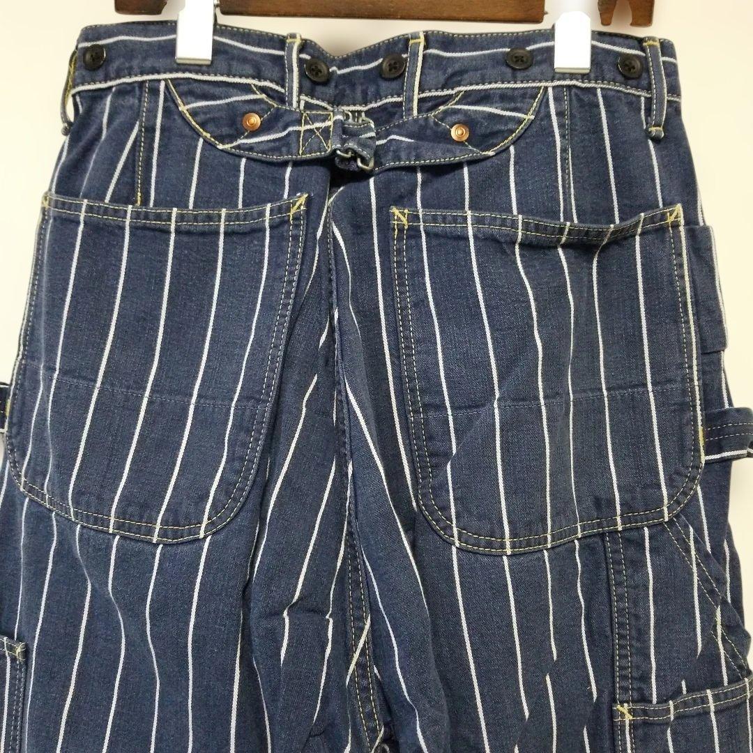 KAPITALキャピタル　ネイビーストライプランバーパンツ