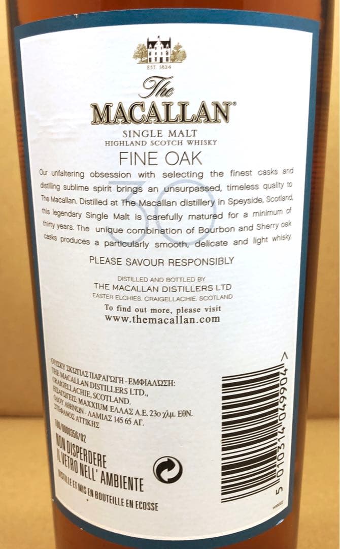The MACALLAN　マッカラン 30 年 ファインオーク 　新品