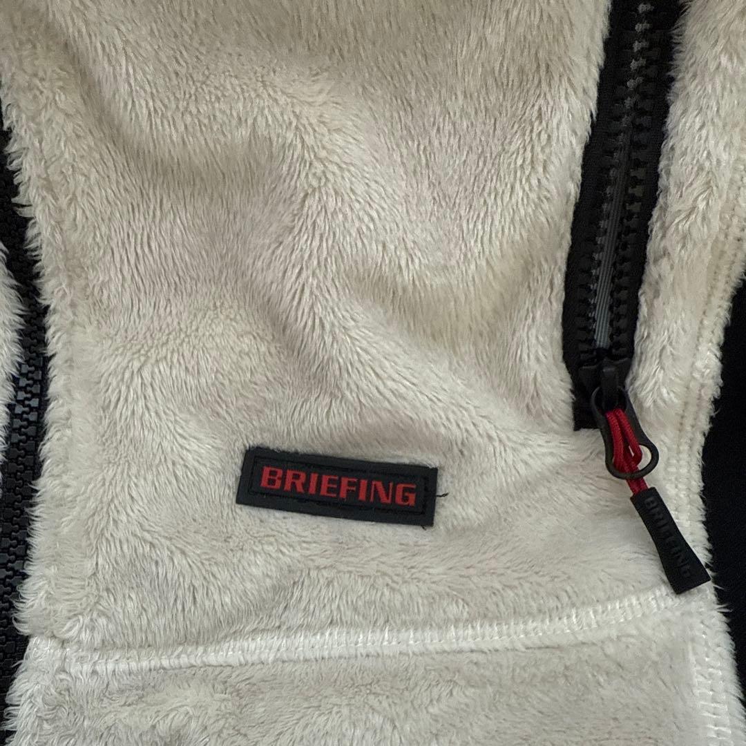 BRIEFING フリースベスト S ホワイト/ブラック