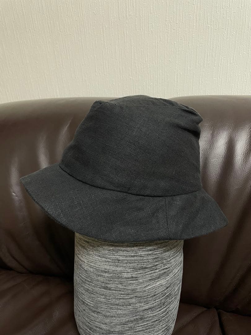 希少 REINHARD PLANK Black Linen Bucket Hat