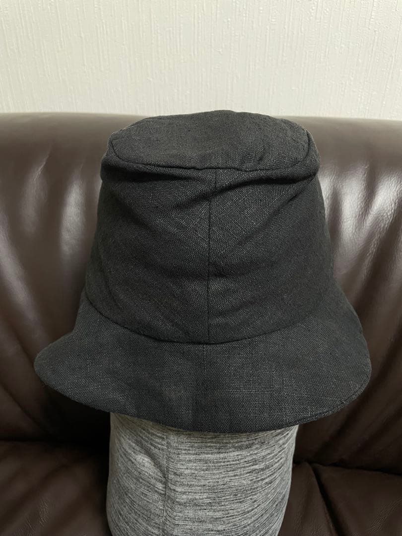 希少 REINHARD PLANK Black Linen Bucket Hat