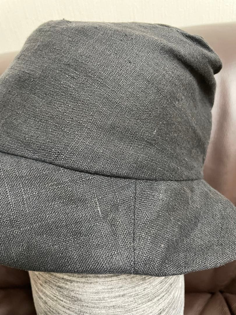 希少 REINHARD PLANK Black Linen Bucket Hat