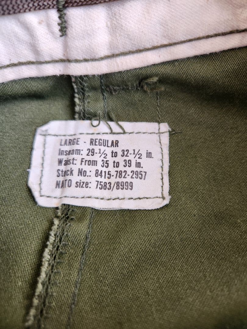 値下⭐70s アメリカ軍実物 M65カーゴパンツ L-R(L～XL相当)M-65