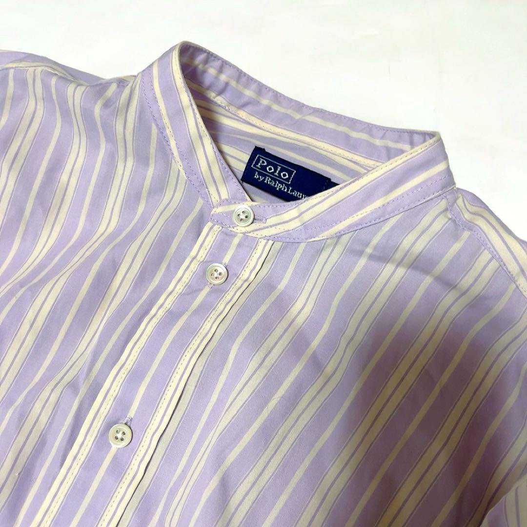 美品ポロラルフローレン プリーツヘムロングシャツワンピース ストライプ サイズ2
